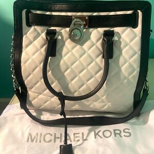 Michael Kors Black and White Quilted Women's Bag